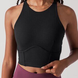 Popflex Cleo Corset Crop Bralette: Black